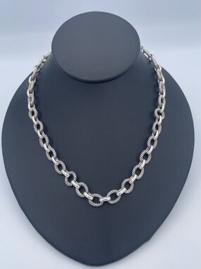 Lorenzo 925 Sterling Silver Chunky Cable Chain Necklace Heavy 48.1g Toggle